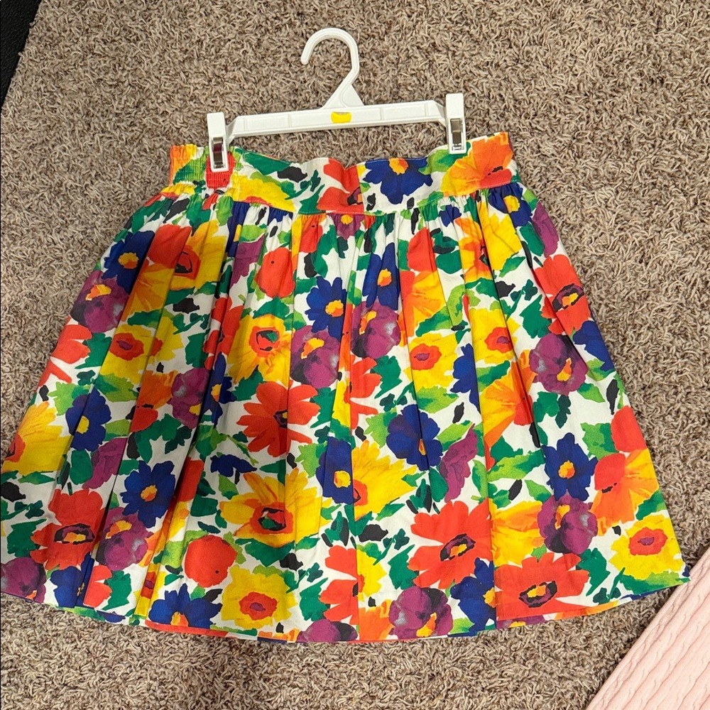 bella bliss Vibrant Floral Circle Skirt - Yellow, Red, Blue, Green, Purple